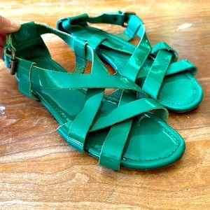 Jack Wills Green Patent Leather Gladiator Sandals 37